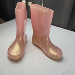 Children's Rain Boots Shimmery Pink NO LINING Target Sz 12 GUC‎ READ